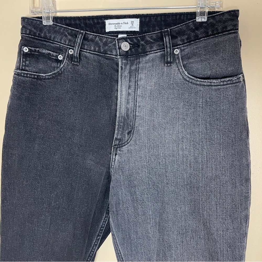 Abercrombie & Fitch Black Two-Tone Curve Love The Skinny High Rise Jeans 29 / 8 - Picture 5 of 10